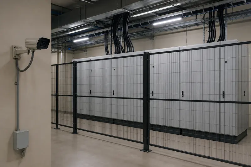 Warehouse camera with local compute enclosure.