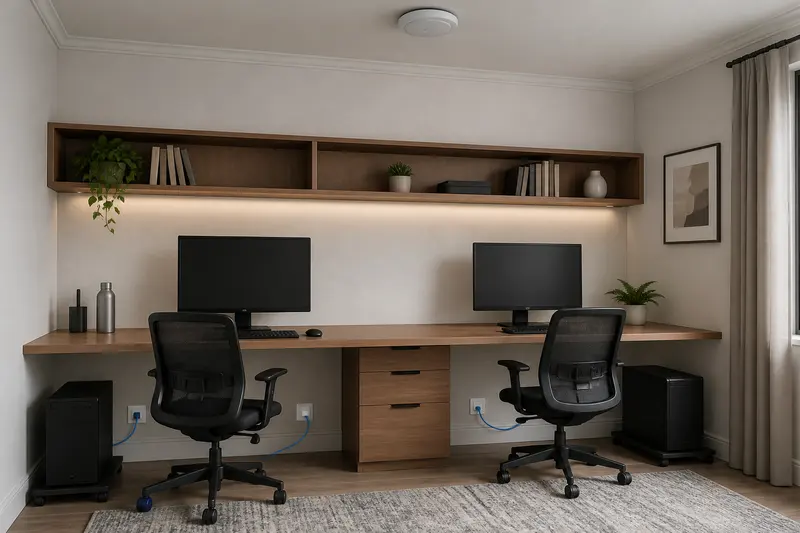 Two independently wired home-office workstations.