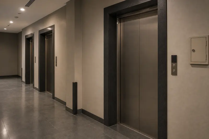 After-hours service-lift control in a mixed-use tower.