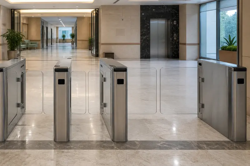 Hospital optical gates with wider accessible lane.