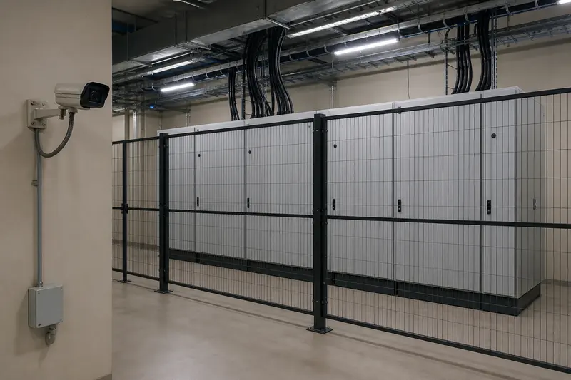 Warehouse camera with local compute enclosure.