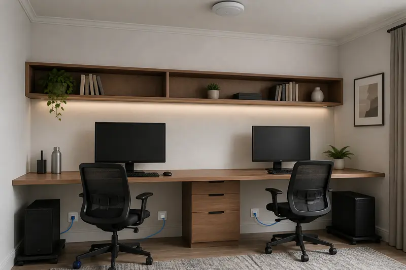 Two independently wired home-office workstations.