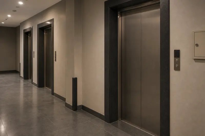 After-hours service-lift control in a mixed-use tower.