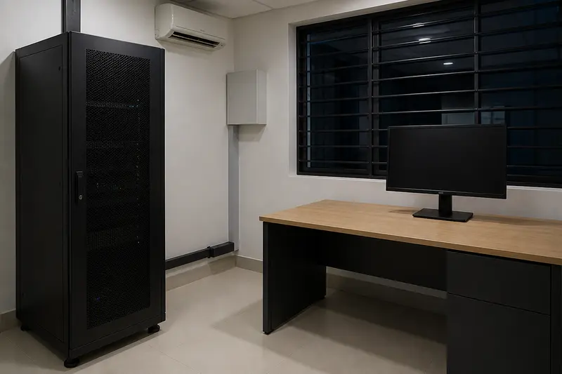 School local learning-platform rack.