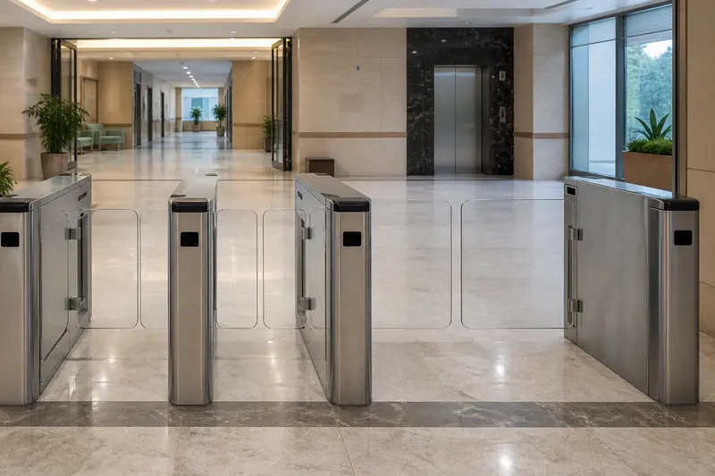 Hospital optical gates with wider accessible lane.