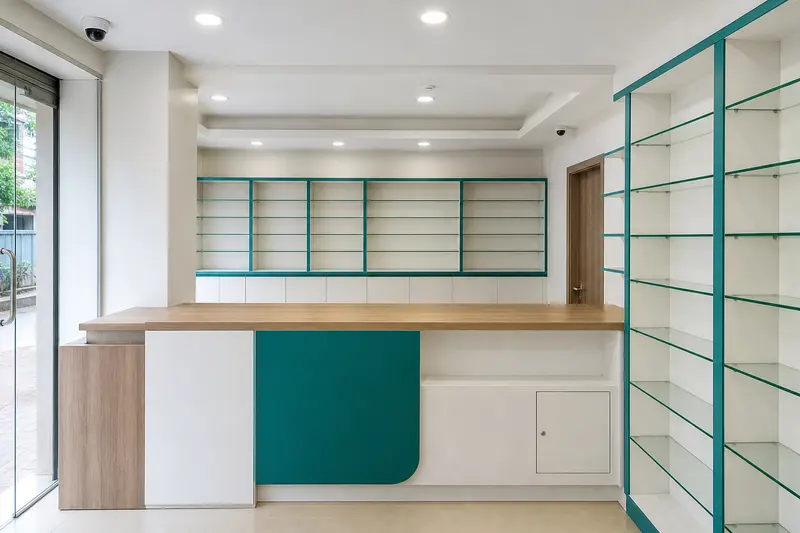 Privacy-zoned retail entrance and stock-room surveillance.